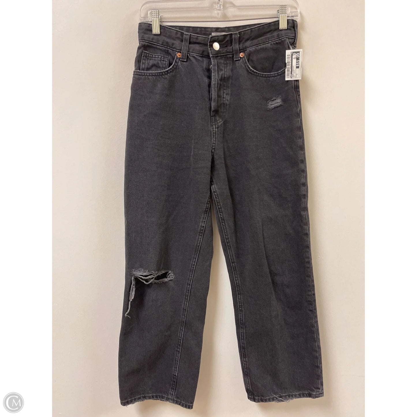 Jeans Straight By H&m In Grey Denim, Size: 6