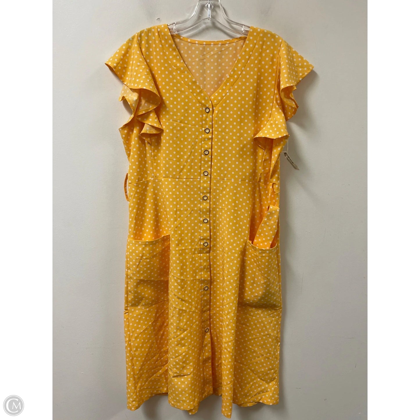 Dress Casual Midi By Clothes Mentor In Yellow, Size: Xl