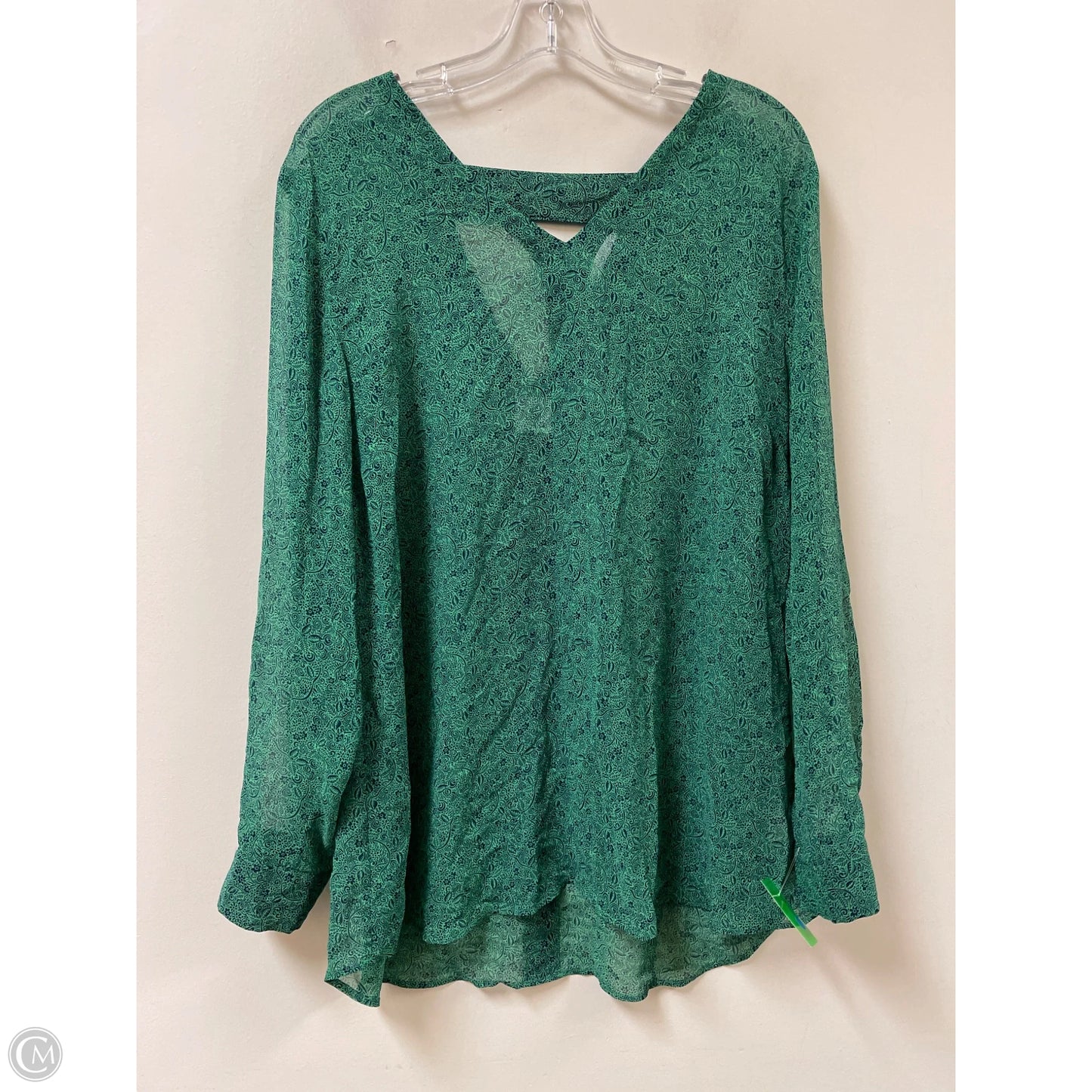 Top Long Sleeve By Cabi In Green, Size: Xl