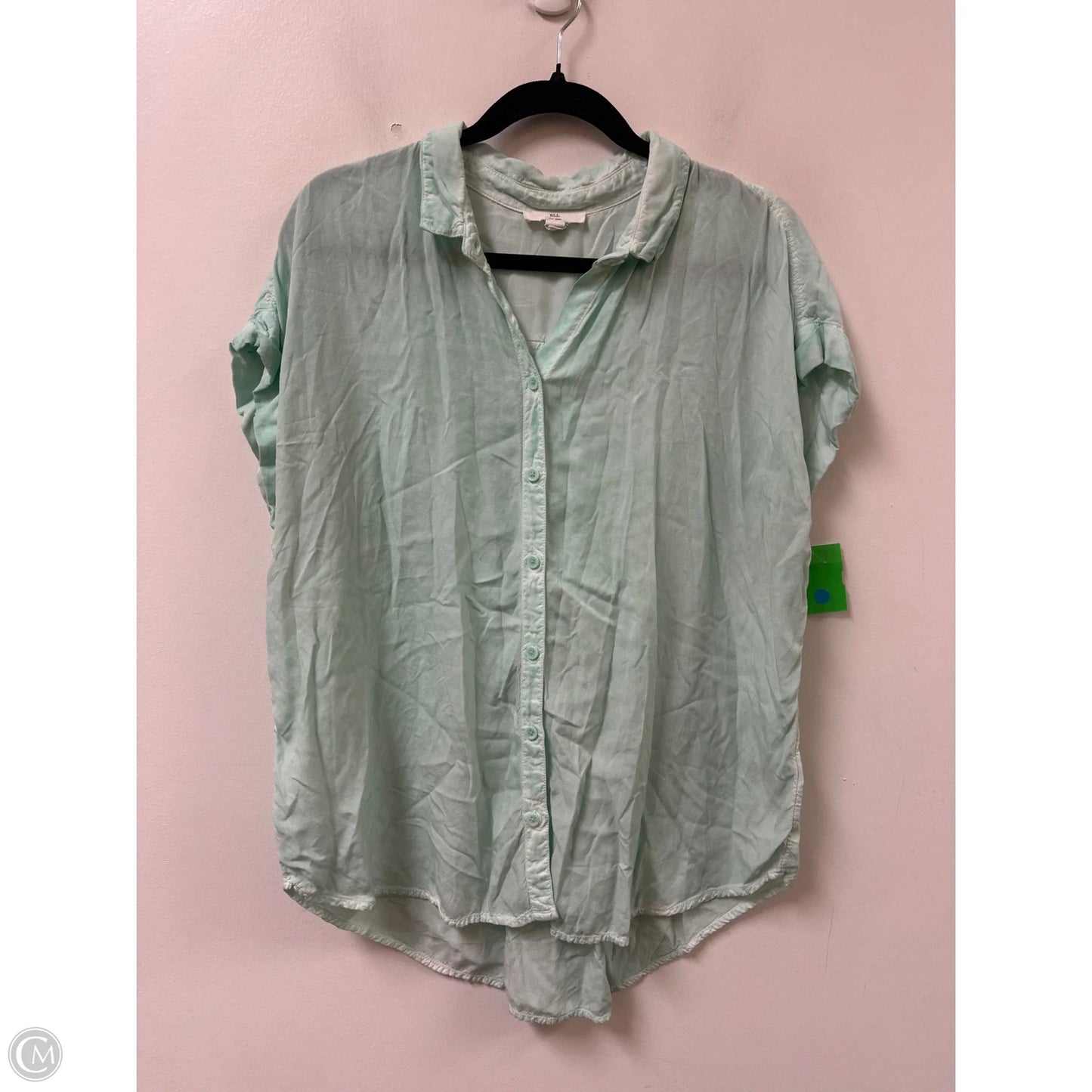 Blouse Short Sleeve By Clothes Mentor In Green, Size: Xl