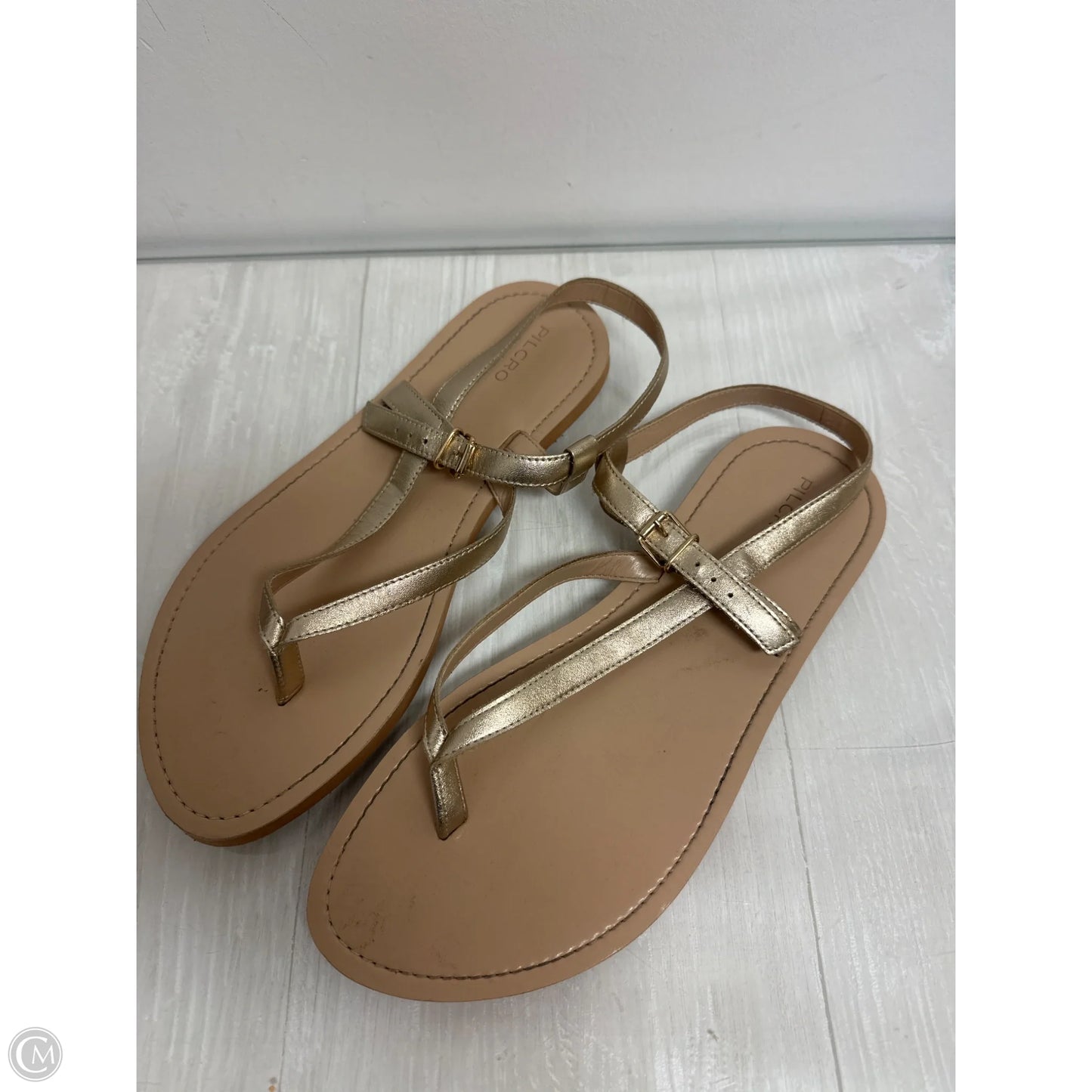 Sandals Flats By Pilcro In Gold, Size: 9.5