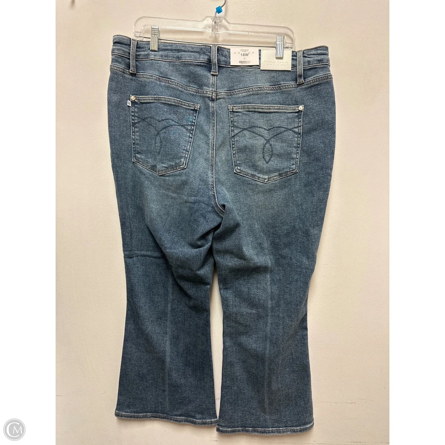 Jeans Flared By Judy Blue In Blue Denim, Size: 18