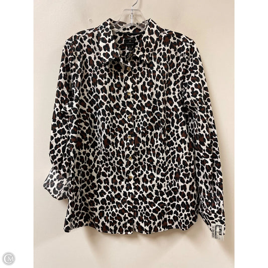 Blouse Long Sleeve By Talbots In Animal Print, Size: L