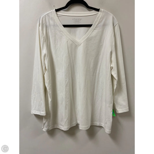 Top Long Sleeve By Chicos In White, Size: 1x