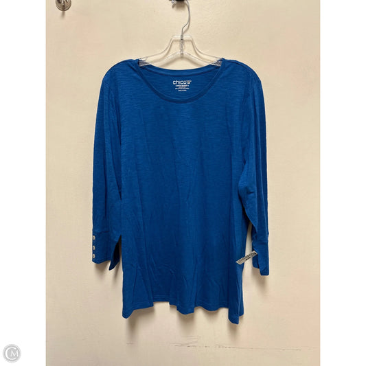 Top Long Sleeve By Chicos In Blue, Size: 1x