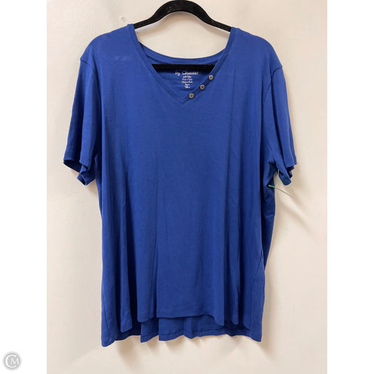 Top Short Sleeve By Chicos In Navy, Size: 1x