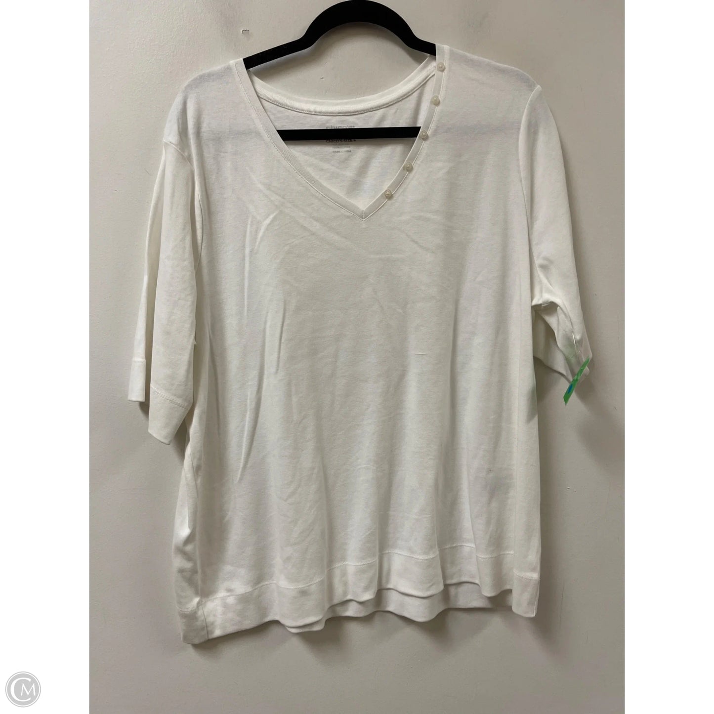 Top Short Sleeve By Chicos In White, Size: 1x