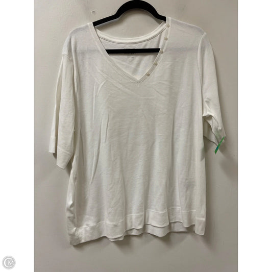 Top Short Sleeve By Chicos In White, Size: 1x