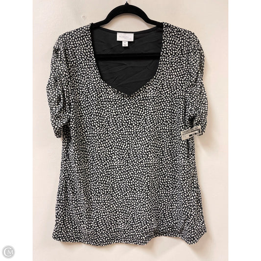 Top Short Sleeve By Morgan Taylor In Black & White, Size: Xl