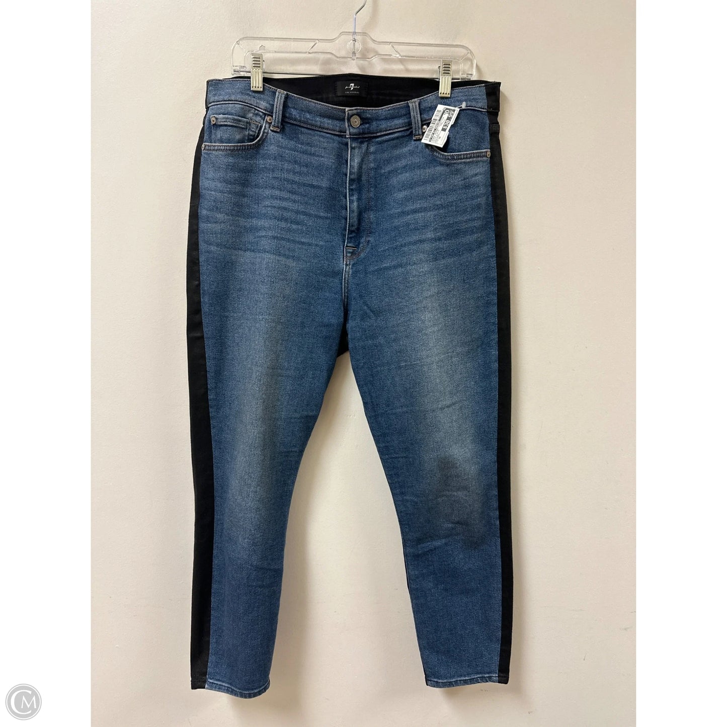 Jeans Skinny By 7 For All Mankind In Black & Blue, Size: 16
