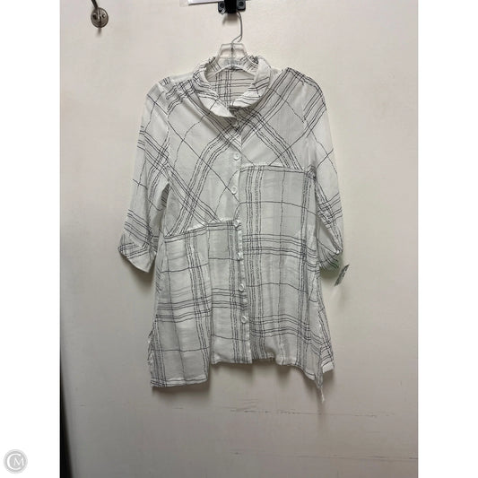 Tunic Long Sleeve By Clothes Mentor In Black & White, Size: S
