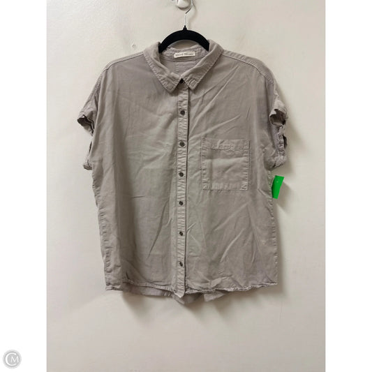 Blouse Short Sleeve By Be Cool In Taupe, Size: M
