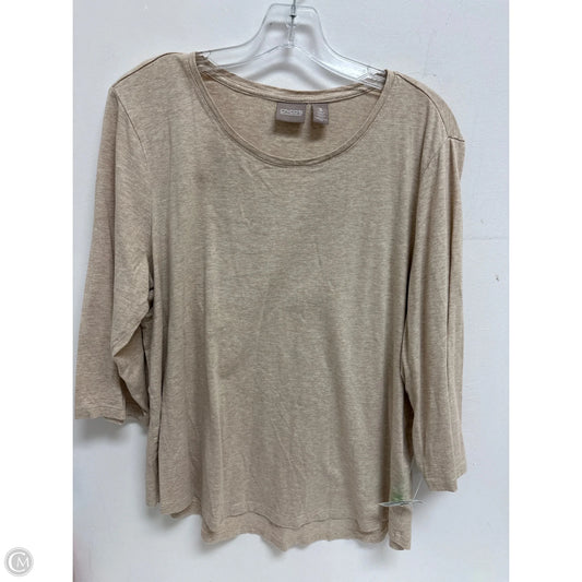 Top Long Sleeve By Chicos In Cream, Size: Xl