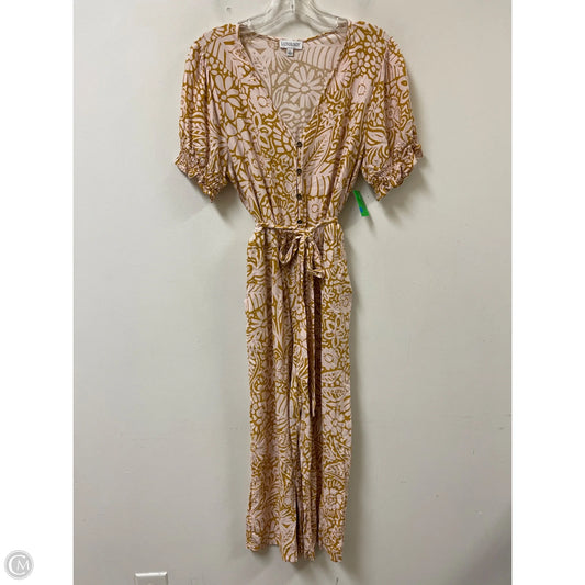 Jumpsuit By Luxology In Pink & Yellow, Size: L