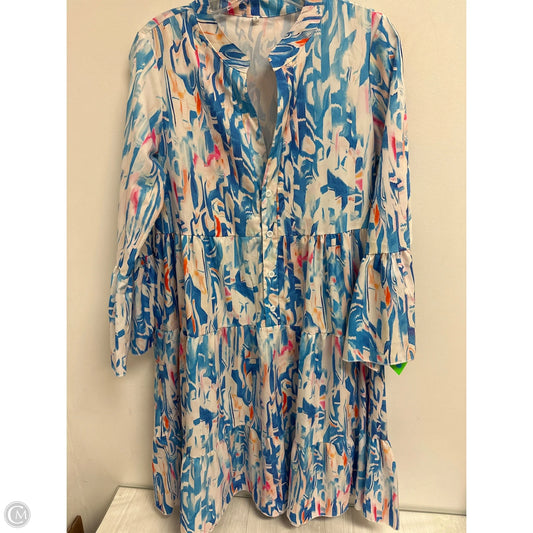 Dress Casual Midi By Clothes Mentor In Blue & White, Size: S