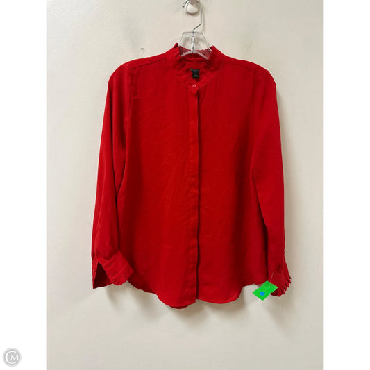 Blouse Long Sleeve By Ann Taylor In Red, Size: Sp