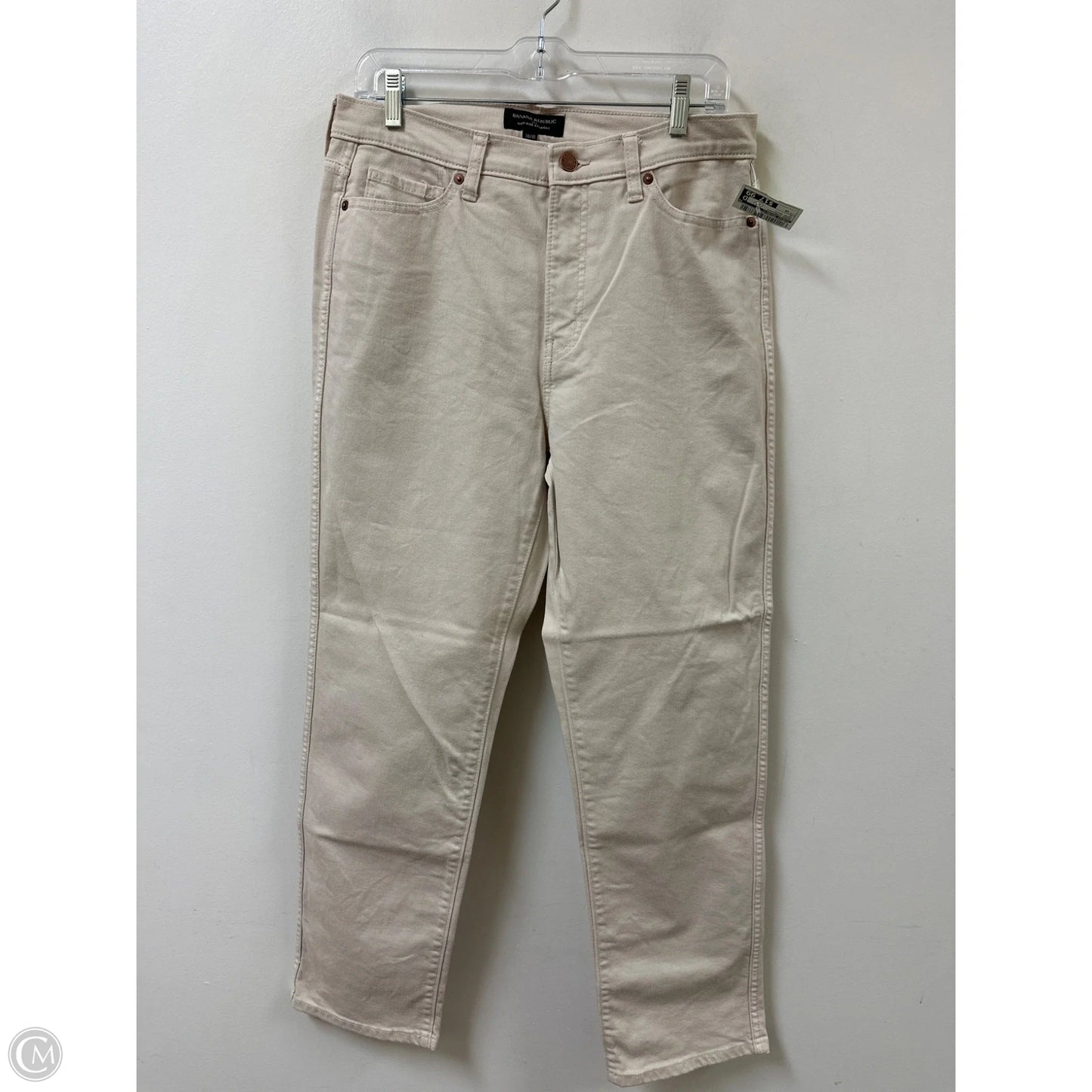 Jeans Straight By Banana Republic In Cream Denim, Size: 10