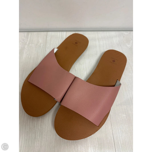 Sandals Flats By Shade & Shore In Pink, Size: 10