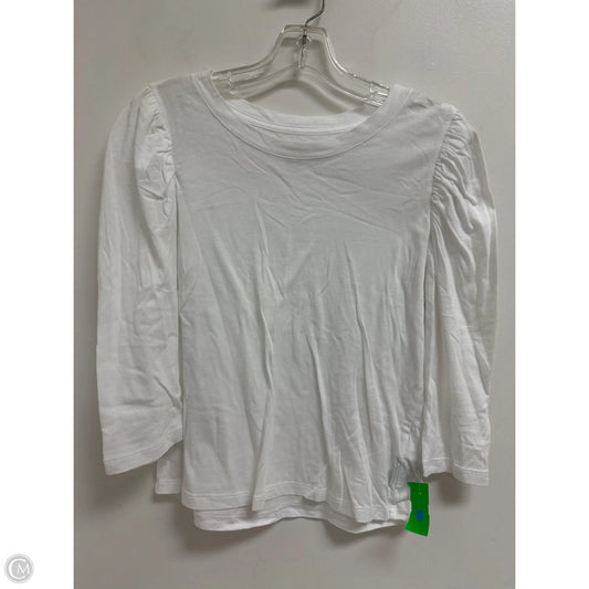 Top Long Sleeve By Calvin Klein In White, Size: S