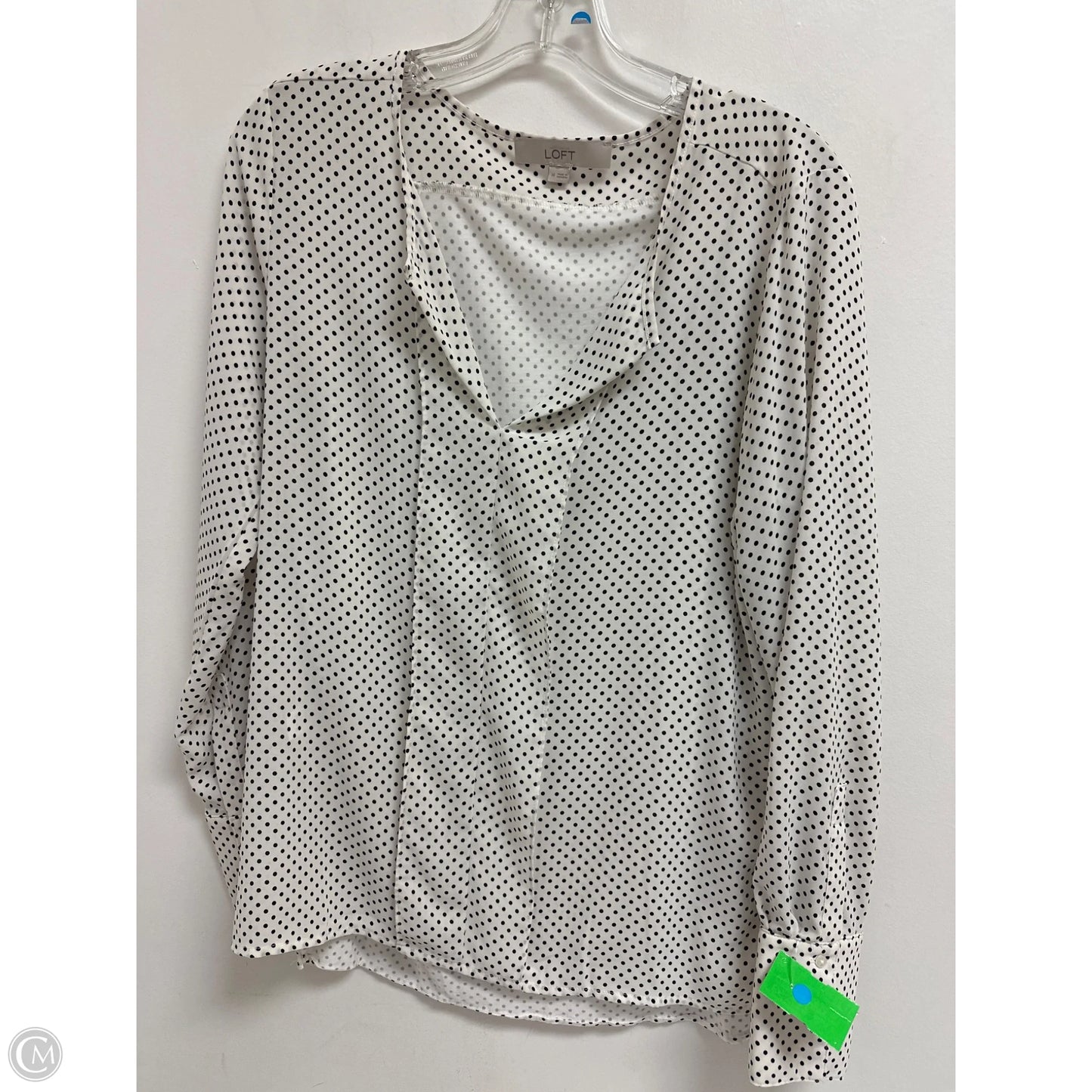 Top Long Sleeve By Loft In Polkadot Pattern, Size: M