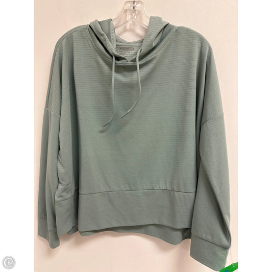Athletic Top Long Sleeve Hoodie By Mondetta In Green, Size: M