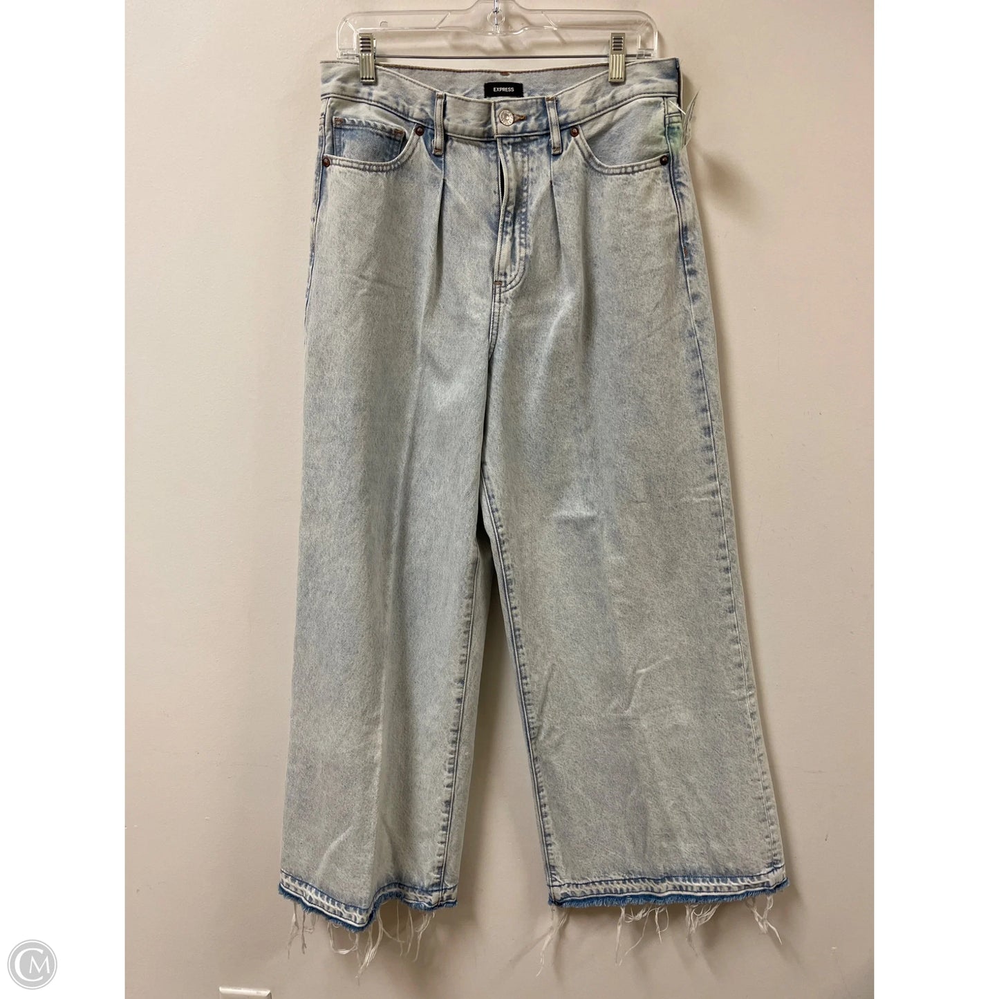 Jeans Wide Leg By Express In Blue Denim, Size: 10