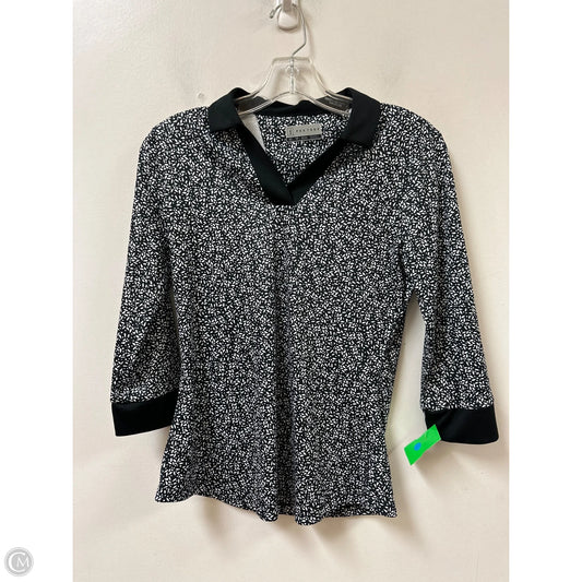 Athletic Top Long Sleeve Collar By Pga Tour In Black & White, Size: Xs