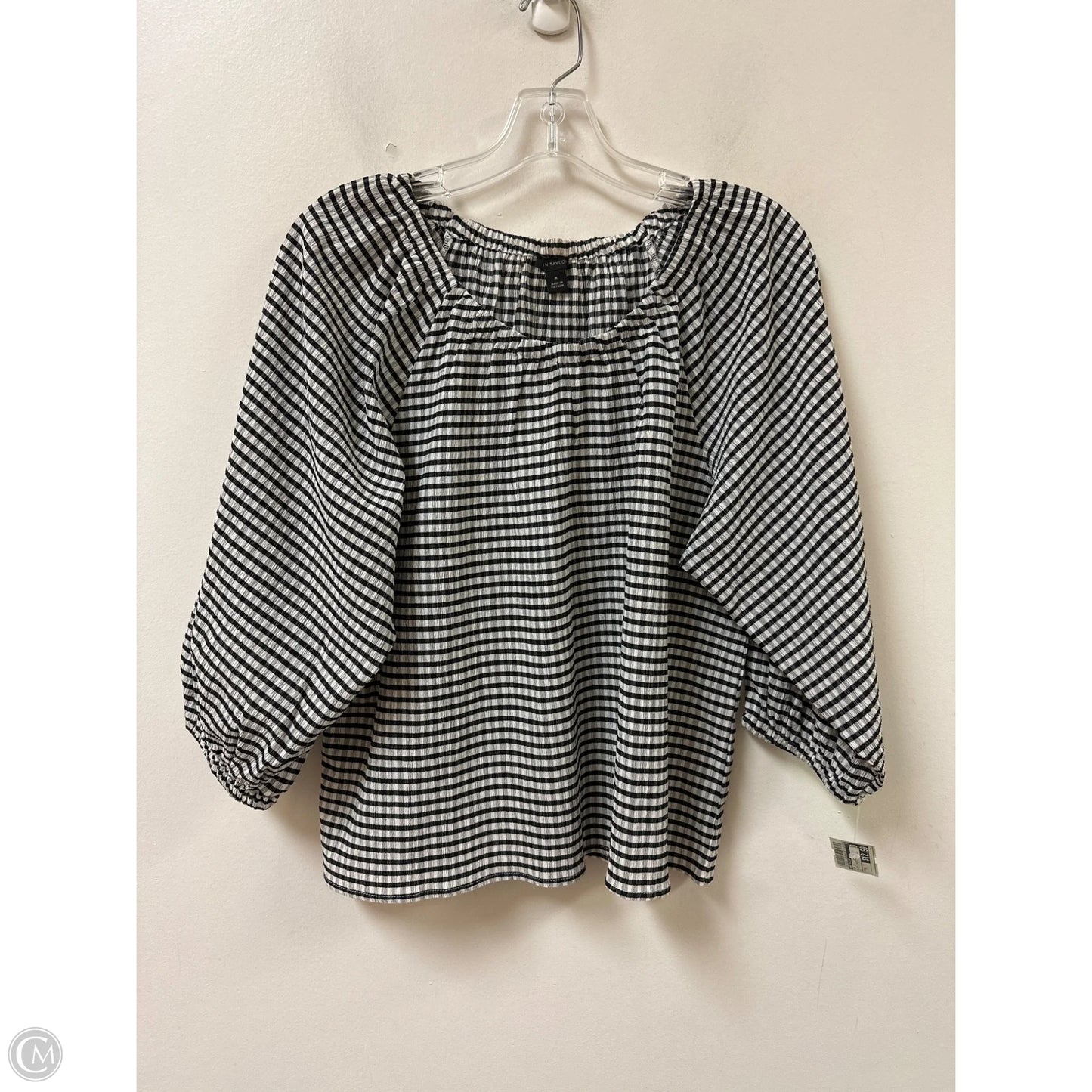 Top Long Sleeve By Ann Taylor In Black & White, Size: M