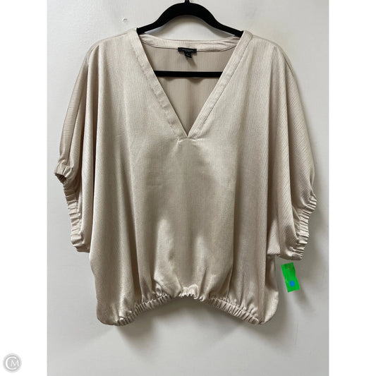Top Short Sleeve By Ann Taylor In Cream, Size: L