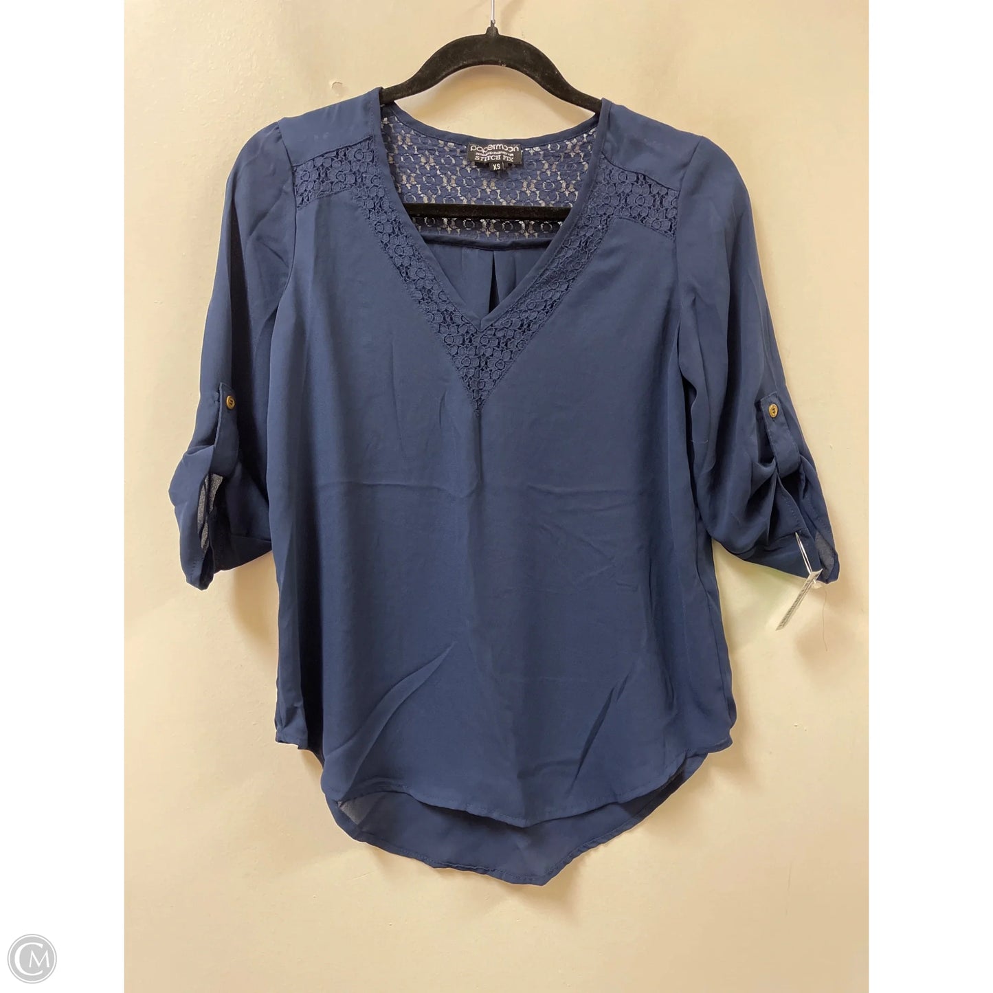 Top Long Sleeve By Papermoon In Navy, Size: Xs