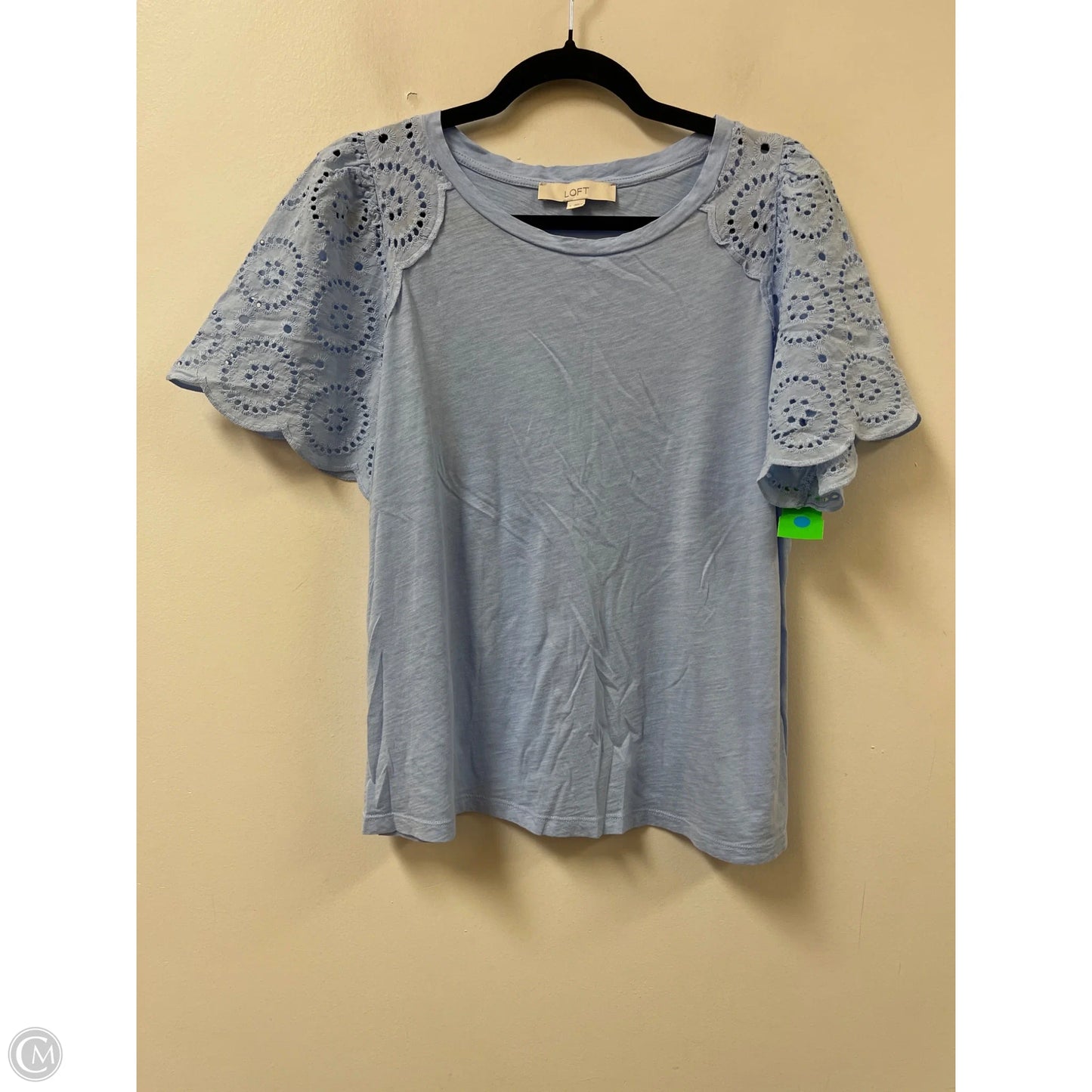 Top Short Sleeve By Loft In Blue, Size: L