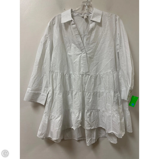 Tunic 3/4 Sleeve By Cato In White, Size: L