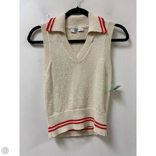 Sweater Short Sleeve By Mng In Cream & Red, Size: S
