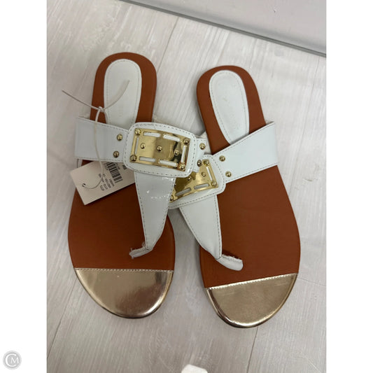 Sandals Flip Flops By Lane Bryant In White, Size: 11