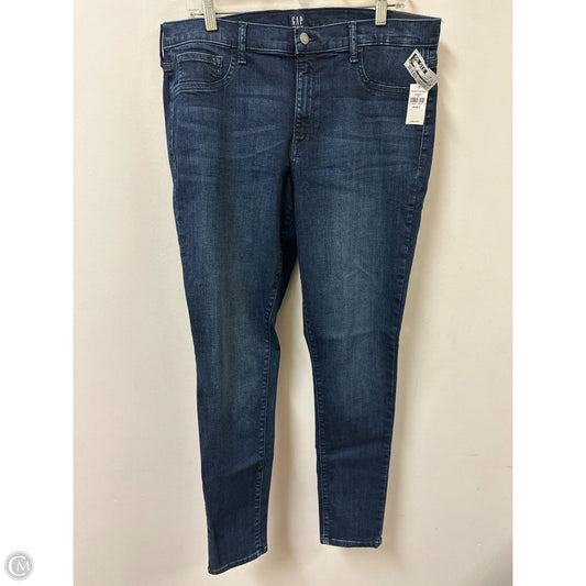 Jeans Skinny By Gap In Blue Denim, Size: 16