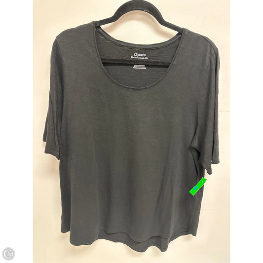 Top Short Sleeve By Chicos In Black, Size: Xl