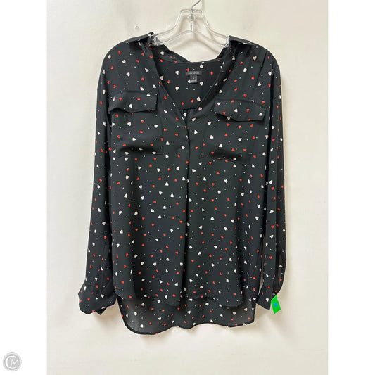 Top Long Sleeve By Ann Taylor In Black & Red, Size: M