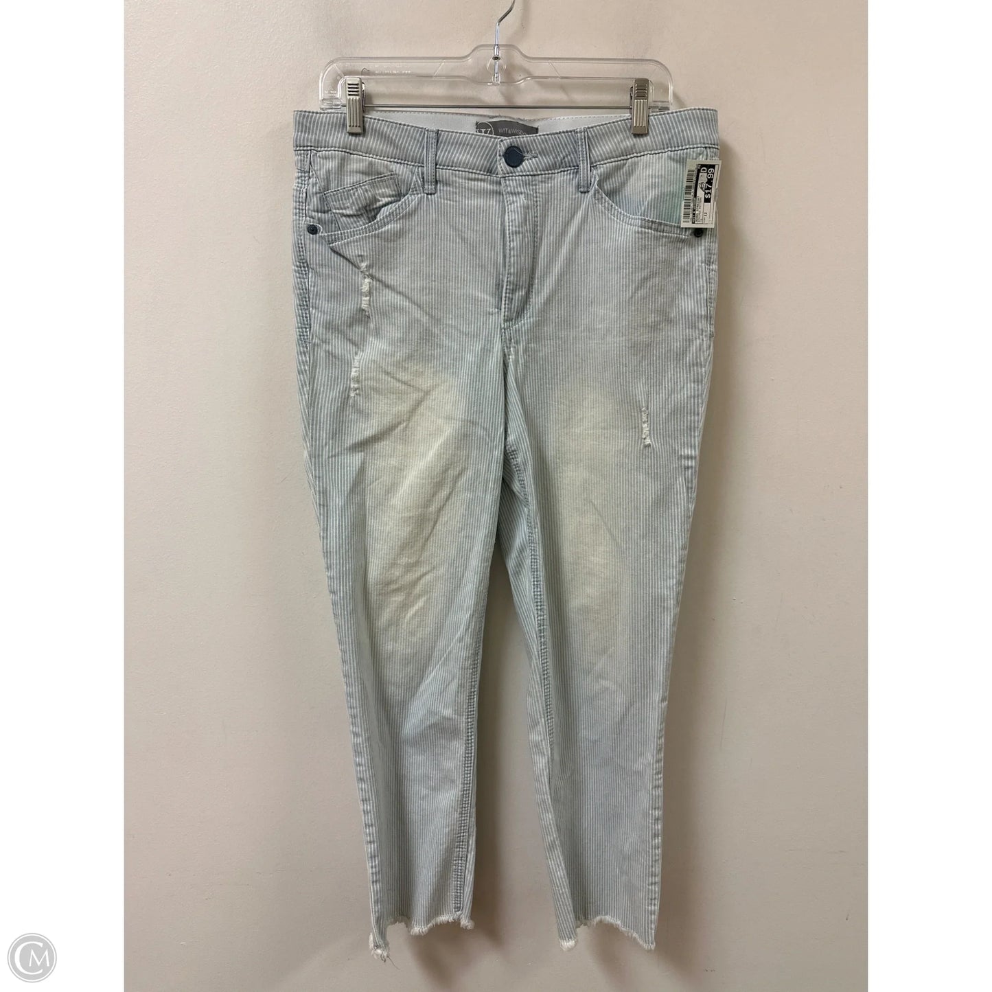 Jeans Straight By Wit & Wisdom In Striped Pattern, Size: 12