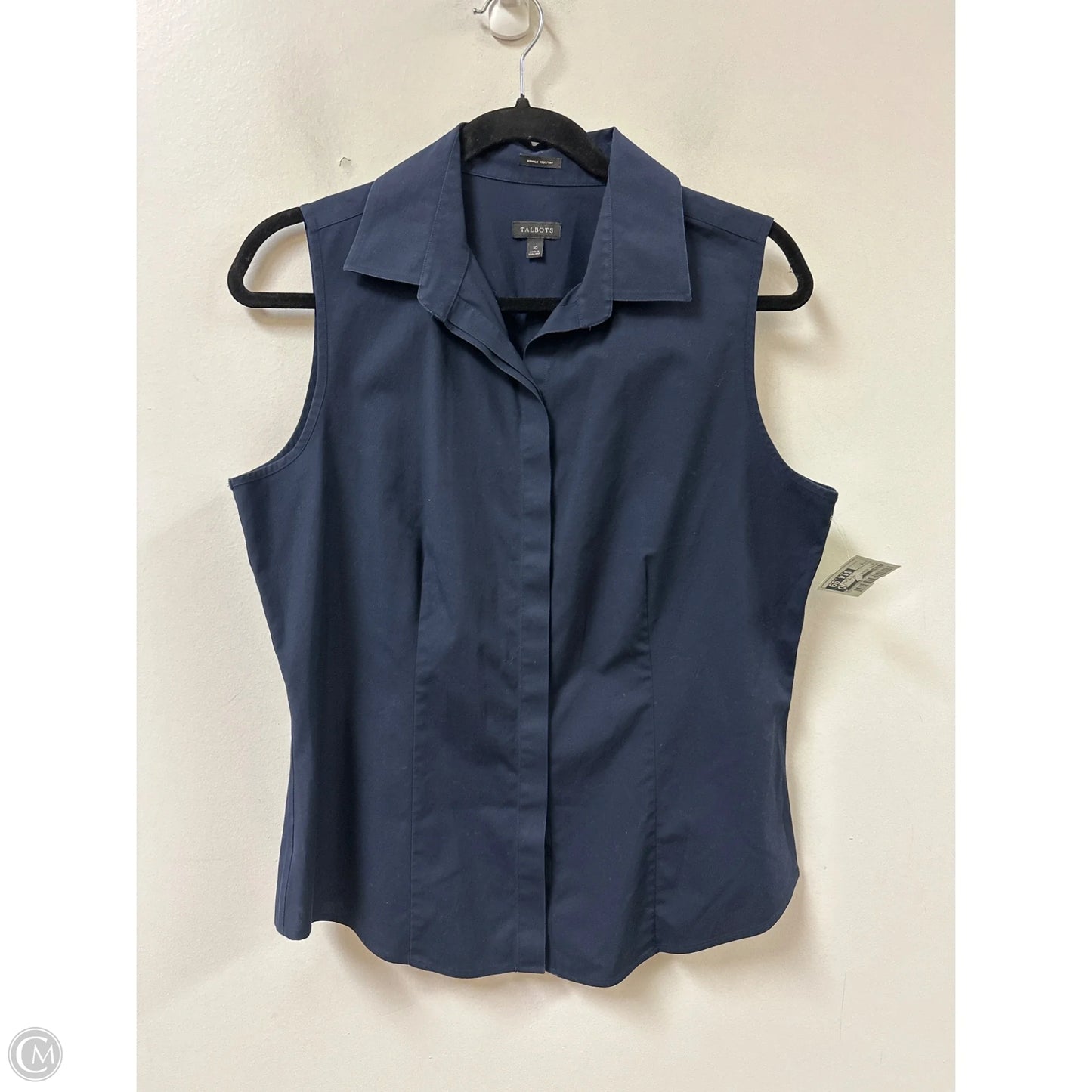 Blouse Sleeveless By Talbots In Navy, Size: M