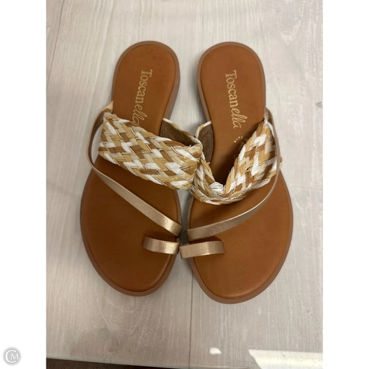 Sandals Flats By Toscanella In Gold, Size: 7.5