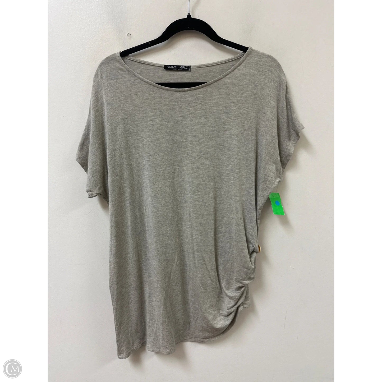 Top Short Sleeve By Glitzy Girlz In Brown, Size: M