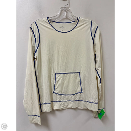 Athletic Top Long Sleeve Crewneck By Athleta In Blue & White, Size: M