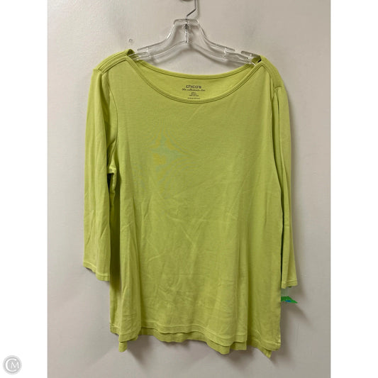 Top Long Sleeve By Chicos In Green, Size: L