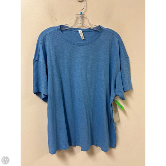 Athletic Top Short Sleeve By Zella In Blue, Size: L