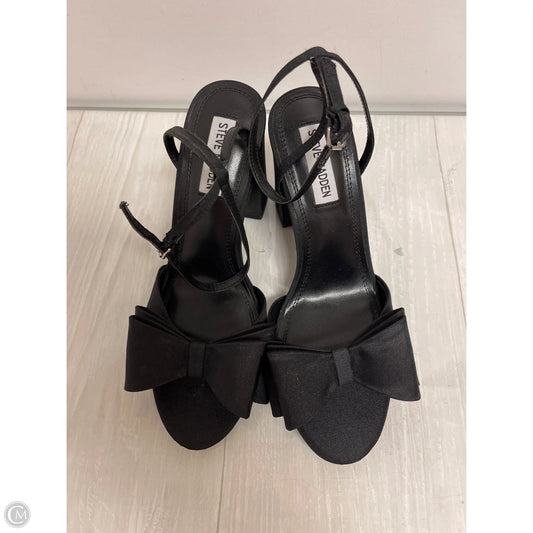 Sandals Heels Block By Steve Madden In Black, Size: 8.5
