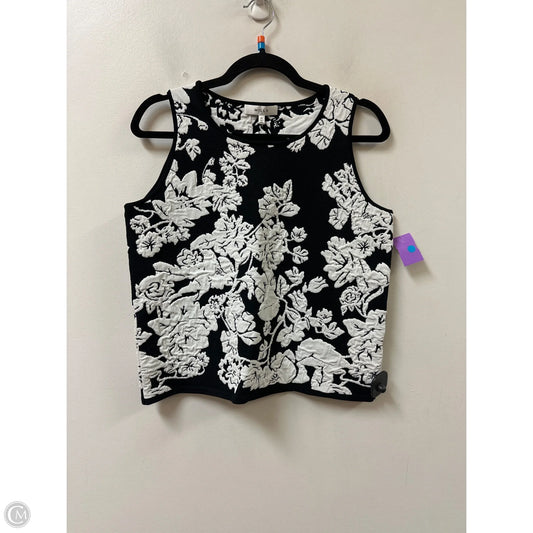 Top Sleeveless Designer By Milly In Black & White, Size: M