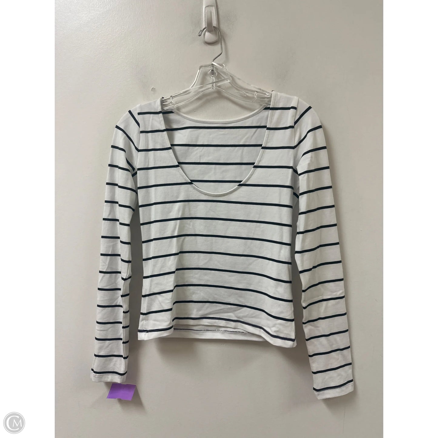 Top Long Sleeve By Madewell In Striped Pattern, Size: S