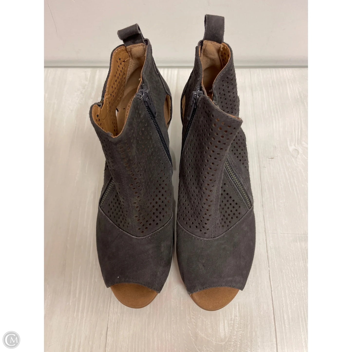 Sandals Heels Wedge By Earth In Grey, Size: 7.5