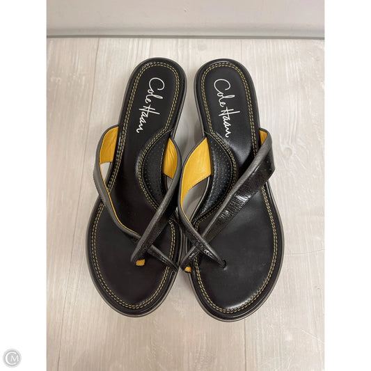 Sandals Heels Wedge By Cole-haan In Black, Size: 6.5