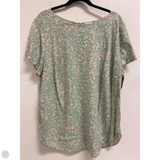 Top Short Sleeve By Ava & Viv In Blue & Cream, Size: Xl
